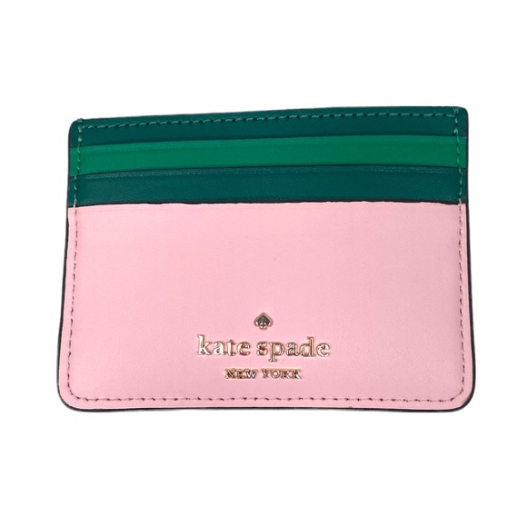 Kate Spade Pineapples Colada Credit Card Wallet Green Pink - Picture 2 of 6